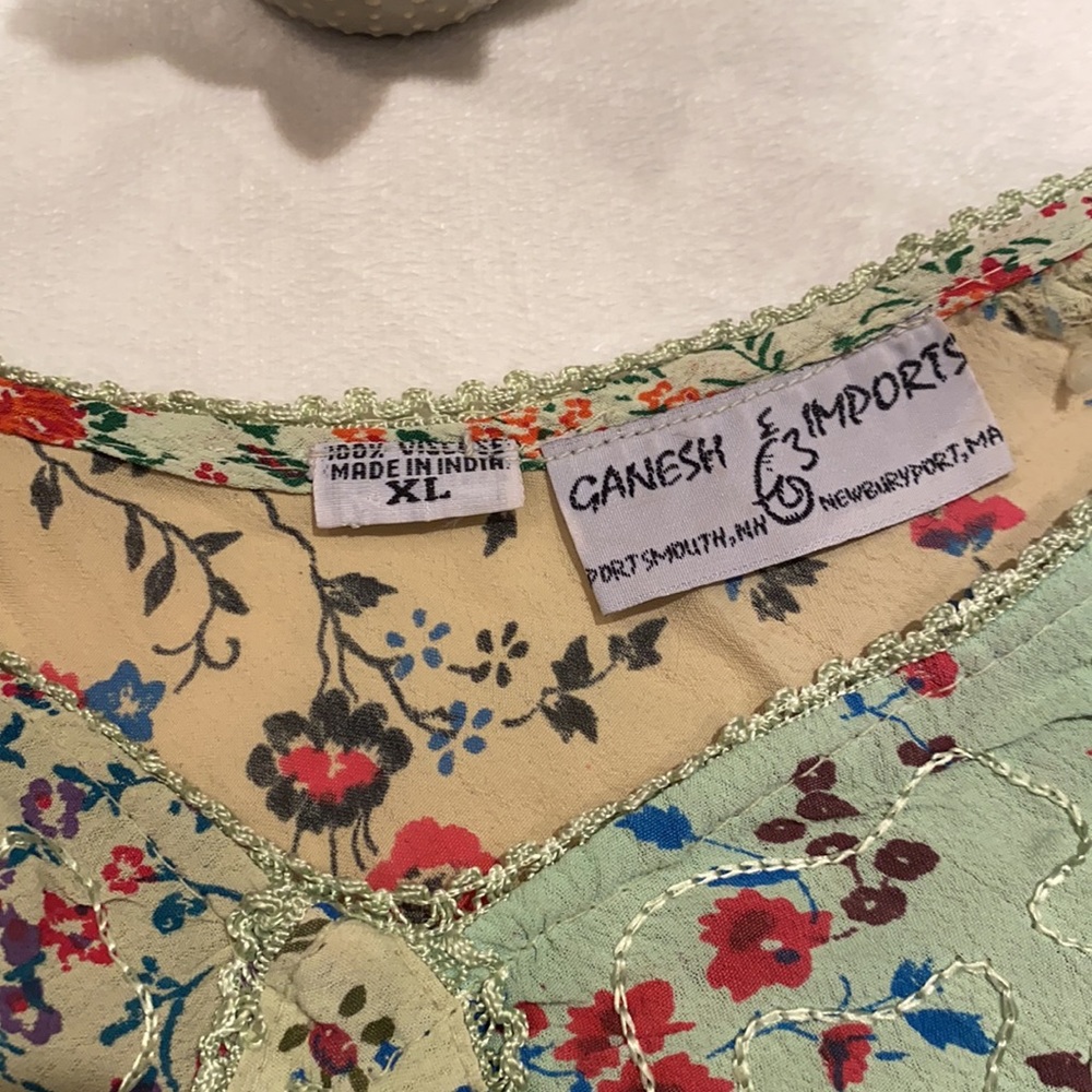 Funky Patchwork Beaded Blouse - image 6